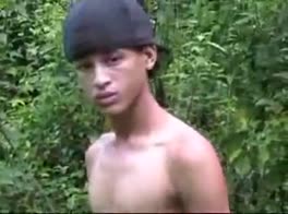 Latin boy in the forest